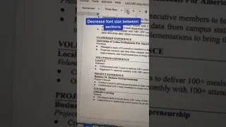 How to make your resume 1 page 🫡💡  #SHORTS