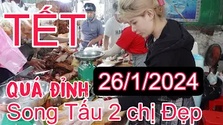 Quá Đỉnh ! Song Tấu Ly Ly và Kim Ngân 2 chị đẹp nhà Kim Mai chặt heo quay tới tấp ngày đặc biệt