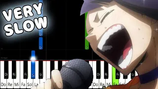 My Hero Academia Season4 EP 23 Insert Song - Hero too - VERY SLOW EASY Piano Tutorial [animelovemen]