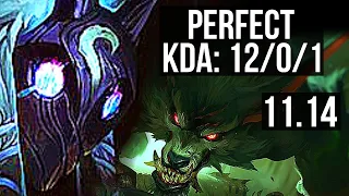 KINDRED vs WARWICK (JUNGLE) | 12/0/1, 71% winrate, Legendary | NA Diamond | v11.14