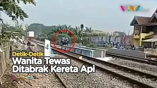 TRAGIS! Lagi Asyik Selfie, Wanita Ini Diterjang Kereta Api