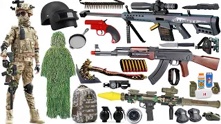 Special police weapon unboxing video, AK-47 Barret , unboxing toy video, gas mask, axe, pistol, RPG