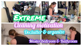 Extreme cleaning motivation|Declutter & organize master bedroom & bathroom|no talking|time lapse