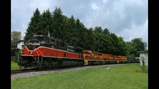 Chasing NECR 611 with P&W 4301 for the last time & 23K with a BNSF SD70ACe leading 7/13/17