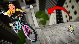 BIKING A GIANT SKYSCRAPER RAMP! (Descenders)