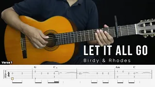 Let It All Go - Birdy & Rhodes - Fingerstyle Guitar Tutorial + TAB & Lyrics