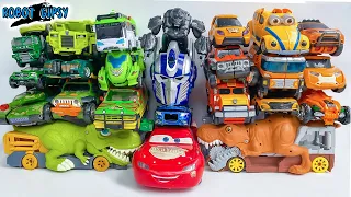 Green & Orange TRANSFORMERS Toys | OPTIMUS Primal, Dinosaur Trex, Disney Pixar Cars, Tobot K & Robot