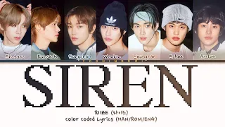 RIIZE Siren Lyrics (라이즈 Siren 가사) Color Coded Lyrics