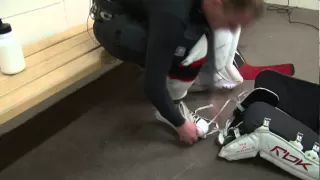 How to put on hockey goalie gear in the proper order