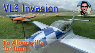 VL3 Invasion - to Albertville for lunch - formation flight in the French Alps