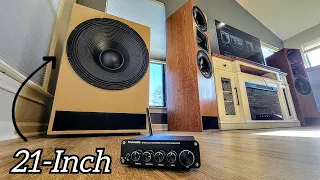 Building The Cheapest 21-inch Subwoofer In The World / Powered By A Desktop Amplifier