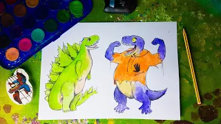 Come disegnare Arex e Vastatore in versione Godzilla e King Kong