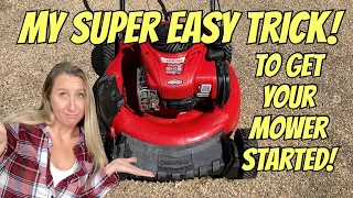 TRY THIS TRICK to get your lawnmower started after sitting! Briggs Troybilt spring start up guide