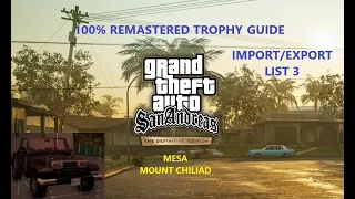 GTA San Andreas: The Definitive Edition: Import/Export List 3 - Mesa - Mount Chiliad