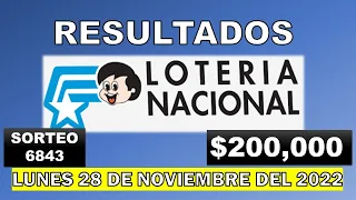 RESULTADOS LOTERÍA NACIONAL SORTEO No 6843 DEL LUNES 28 DE NOVIEMBRE DEL 2022/LOTERÍA DE ECUADOR