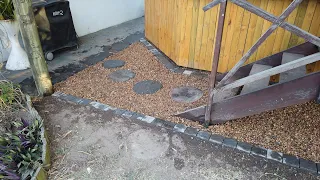 Pebble paving.