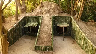 Build House Under The Wood roots Using Bamboo (100%)