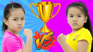 Suri and Annie Pretend Play Competition Sports Challenge for Kids