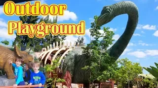 Fun Outdoor Playground for KIDS, Entertainment for CHILDREN Play Center with DINASAURS