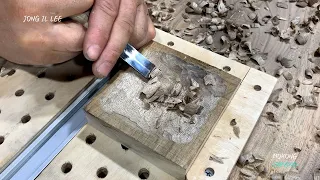 Carving Walnut Plate / How to carve a plate with 5 Korean basic carving knives