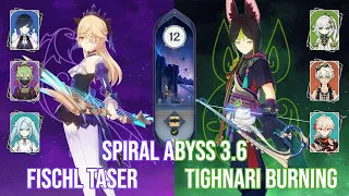 C6 Fischl Taser and C2 Tighnari Burning - Genshin Impact Abyss 3.6 - Floor 12 9 Stars
