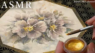 ASMR ❀ The sound of drawing flowers with watercolors