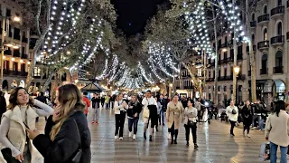 4K 🇪🇸🎄BARCELONA, SPAIN NOVEMBER 2022 CHRISTMAS LIGHTS | LA RAMBLA & BOQUERIA (4K UHD) 60FPS