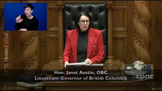 B.C. Lieutenant-Governor Janet Austin delivers speech from the throne – February 20, 2024