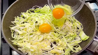 Cabbage with eggs tastes better than pizza! Simple, quick recipe!