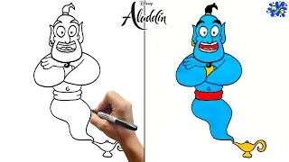 Genie Drawing Easy || How to Draw Genie from Aladdin || Easy Step by Step