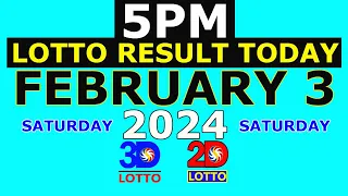 5pm Lotto Result Today February 3 2024 (Saturday) PCSO