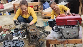 TIMELAPSE: Genius girl repairs and restores many types of diesel and motorcycle engines