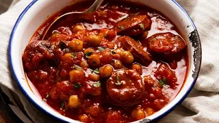 Chorizo Chickpea Stew (fast!)