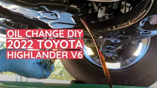 2020-2022 Toyota Highlander Oil Change DIY V6 Gas (Non-hybrid)