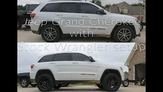 Jeep Grand Cherokee with stock wrangler rims and tires