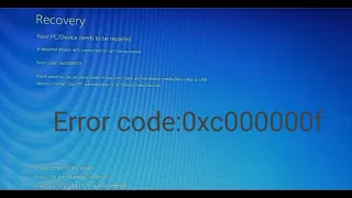 Solve error code:0xc000000f problem of PC for windows 10