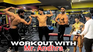 Mr.Andhra tho workout / posing practice / Raw video with knowledge