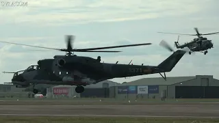 Czech Air Force Mil Mi-24 Hind and Mi-17Sh Hip arrival at RIAT 2022