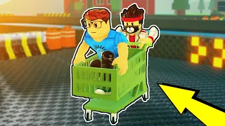 ZÁVODÍM S MATÝSKEM V NÁKUPNÍM KOŠÍKU..! (roblox - Pushcart Obby!)