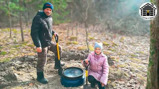 Чистка хутора. Наслаждаемся лесной природой. Готовим площадку под туалет.