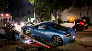Upset Cops Impound Crashed and Abandoned Ferrari