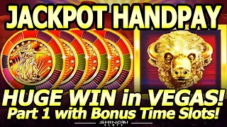 JACKPOT HANDPAY! Huge Win on Buffalo Gold Revolution! Part 1 of Group Pulls with @bonustimeslots !