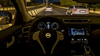 City Car Driving - 2016 Nissan Qashqai | Night Drive [Steering Wheel Gameplay]