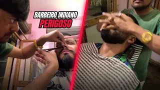 FUI NUMA BARBEARIA EM UMA FAVELA PERIGOSA DA ÍNDIA ☠️ | Nômade Sincero