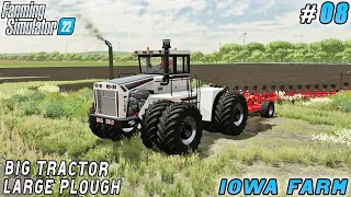 Plowing abandoned land with big tractor and large plow | Iowa Plains View | FS 22 | Timelapse #08