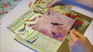 Decoupage Paper Napkin to Book Pages - Ideal for Junk Journals