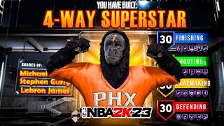 NEW "4-WAY SUPERSTAR" BUILD IS THE BEST BUILD IN NBA 2K23! *NEW* BEST GAME BREAKING BUILD IN NBA2K23