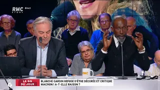 "Les Grandes Gueules" de RMC: Blanche Gardin refuse d'être décorée par Emmanuel Macron (partie 2)