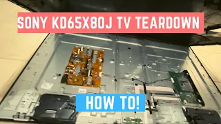 Full Teardown of 2021 Sony KD 65X80J 4K HD TV for Repair/Disposal (Boards, LEDs)