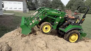 John Deere Compact Tractor  - How to Move 12 Truck Loads of Dirt